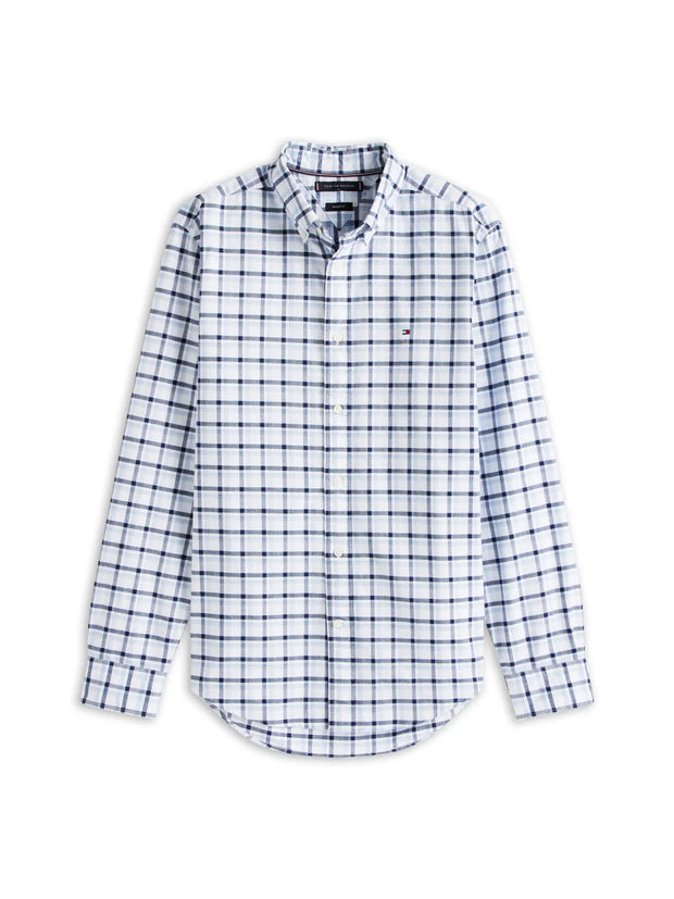 Chemise à carreaux Tommy Hilfiger bleue en coton