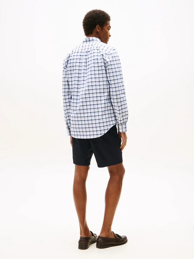 Chemise à carreaux Tommy Hilfiger bleue en coton