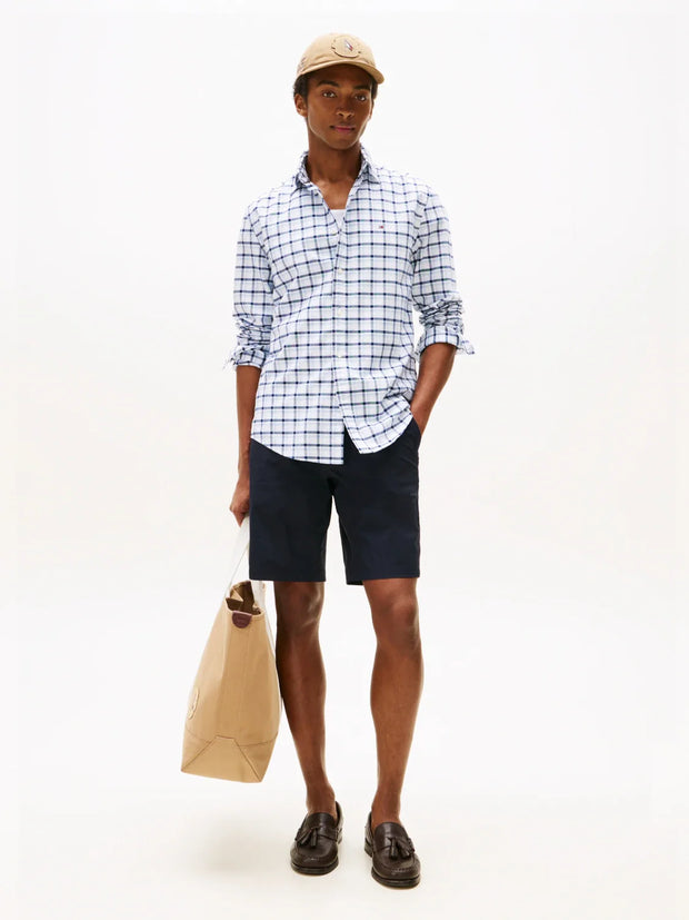 Chemise à carreaux Tommy Hilfiger bleue en coton