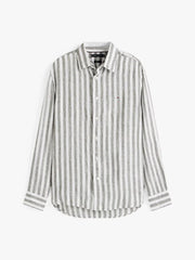 Chemise à rayures Tommy Hilfiger verte en lin