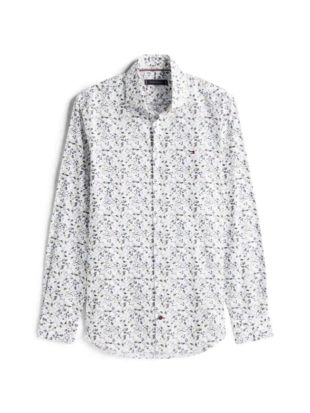 Chemise à motifs Tommy Hilfiger blanche