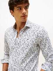 Chemise à motifs Tommy Hilfiger blanche