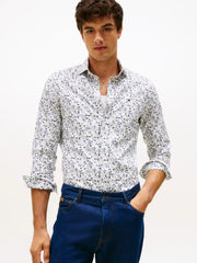 Chemise à motifs Tommy Hilfiger blanche