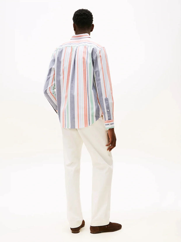 Chemise à rayures Tommy Hilfiger orange