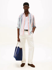 Chemise à rayures Tommy Hilfiger orange