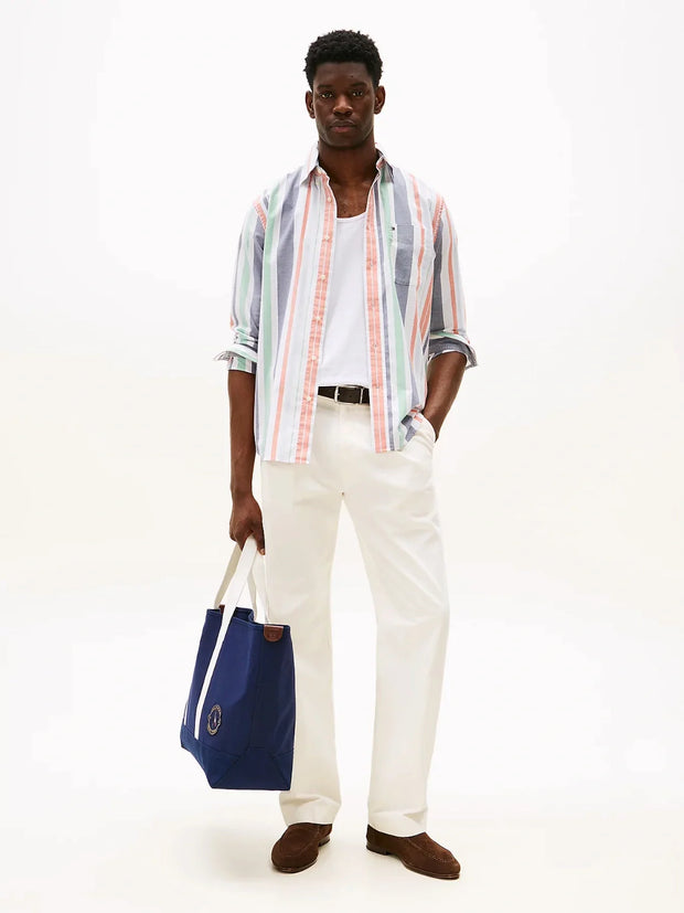 Chemise à rayures Tommy Hilfiger orange