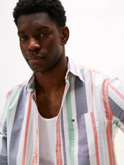 Chemise à rayures Tommy Hilfiger orange