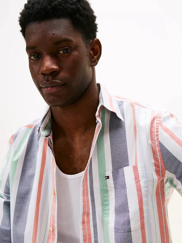 Chemise à rayures Tommy Hilfiger orange