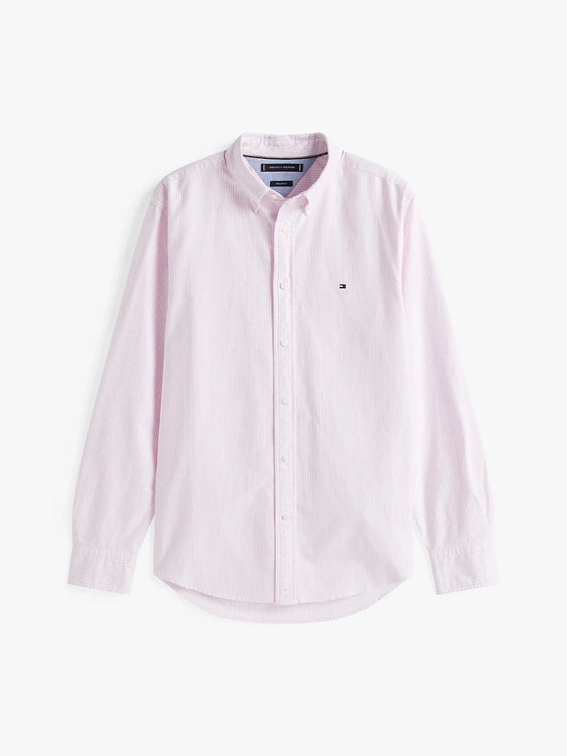 Chemise rayée Tommy Hilfiger rose en coton