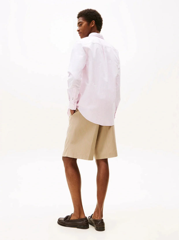 Chemise rayée Tommy Hilfiger rose en coton