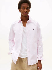 Chemise rayée Tommy Hilfiger rose en coton
