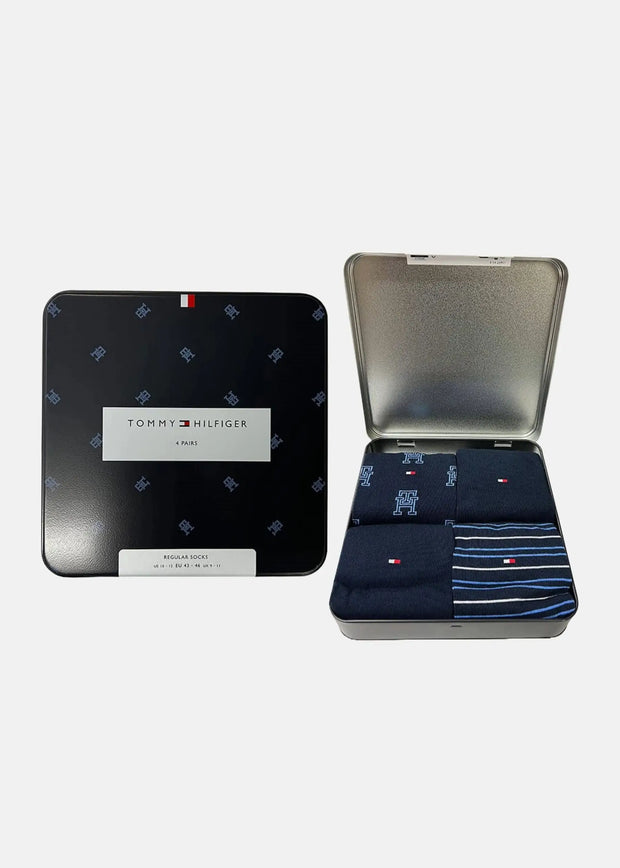 Coffret 4 paires de chaussettes Tommy Hilfiger marine