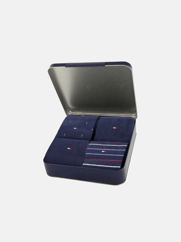 Coffret 4 paires de chaussettes Tommy Hilfiger marine