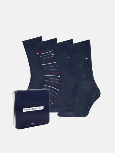 Coffret 4 paires de chaussettes Tommy Hilfiger marine