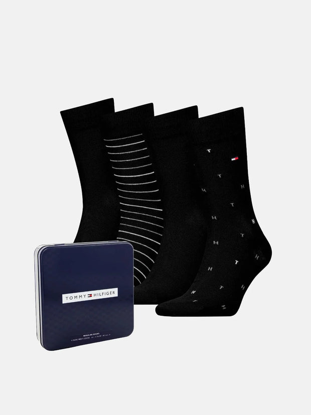 Coffret 4 paires de chaussettes Tommy Hilfiger noir