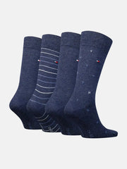 Coffret 4 paires de chaussettes Tommy Hiilfiger bleues