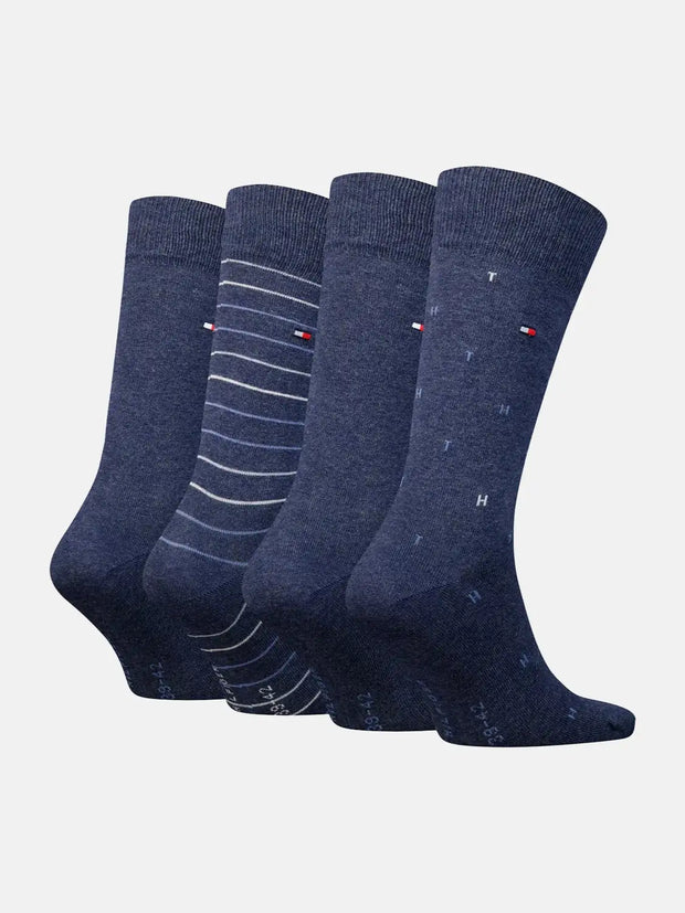 Coffret 4 paires de chaussettes Tommy Hiilfiger bleues