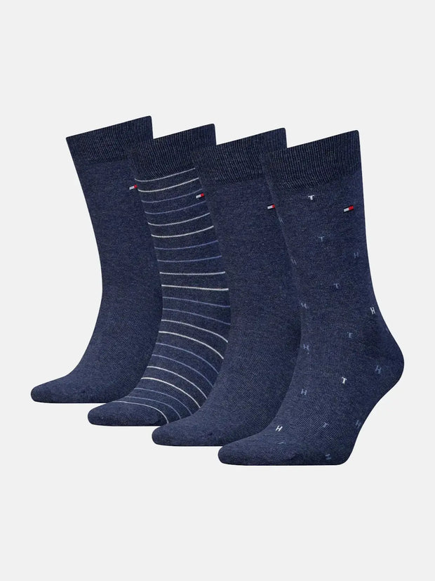 Coffret 4 paires de chaussettes Tommy Hiilfiger bleues