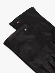 Gants tactiles Tommy Hilfiger noirs en cuir