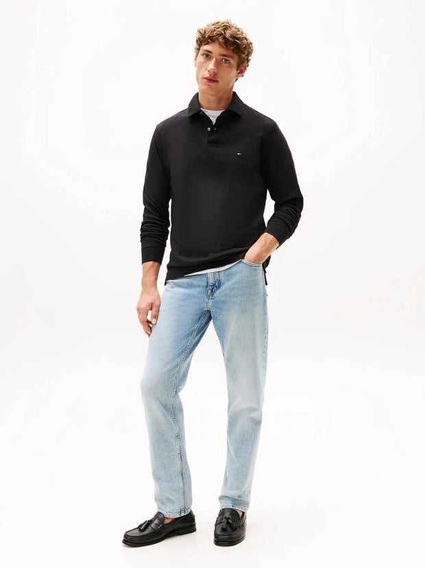 Polo manches longues Tommy Hilfiger noir