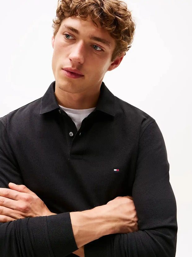 Polo manches longues Tommy Hilfiger noir