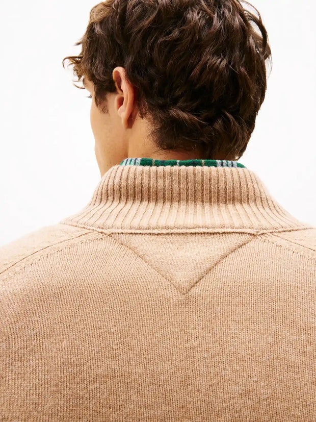 Pull camionneur Tommy Hilfiger marron en laine