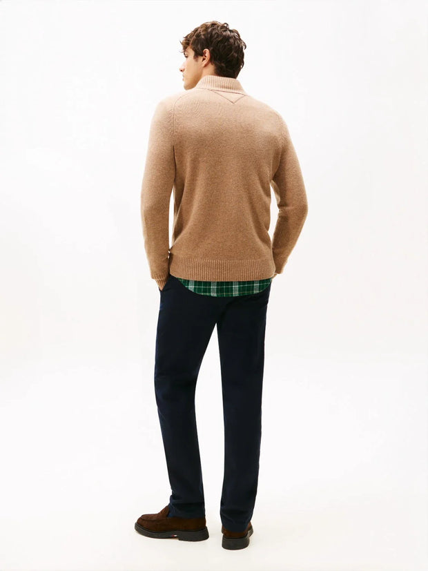 Pull camionneur Tommy Hilfiger marron en laine