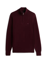 Pull camionneur Tommy Hilfiger bordeaux en cachemire