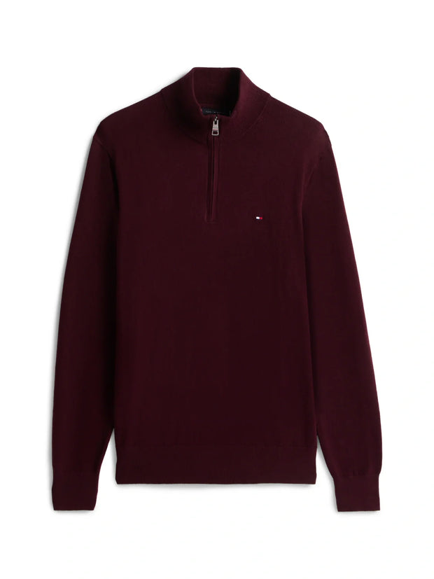 Pull camionneur Tommy Hilfiger bordeaux en cachemire