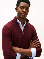 Pull camionneur Tommy Hilfiger bordeaux en cachemire