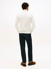 Pull col roulé torsadé Tommy Hilfiger beige