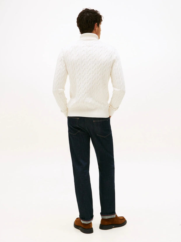 Pull col roulé torsadé Tommy Hilfiger beige