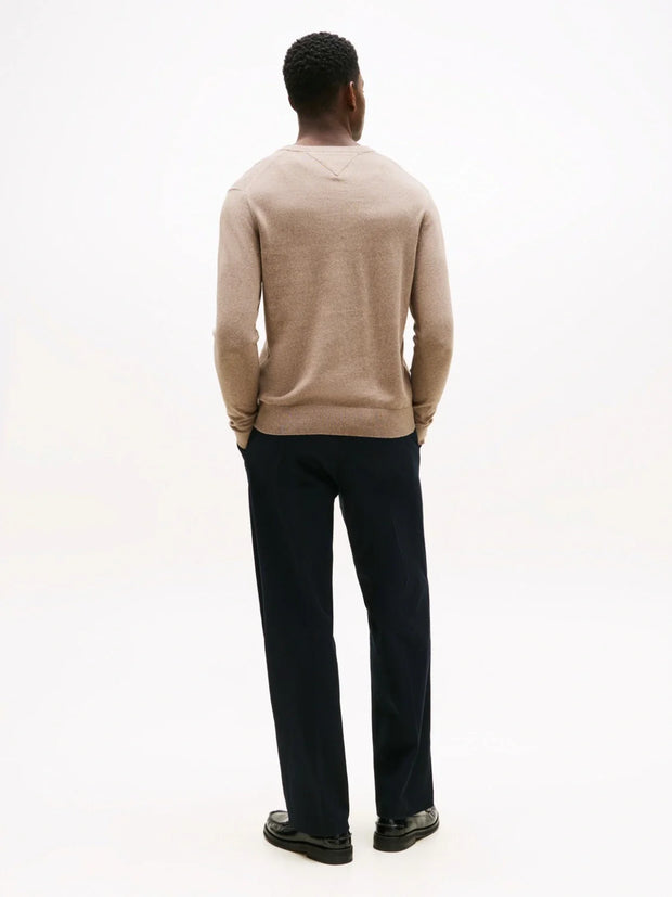 Pull col V Tommy Hilfiger beige en cachemire