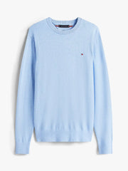 Pull Tommy Hilfiger bleu en cachemire