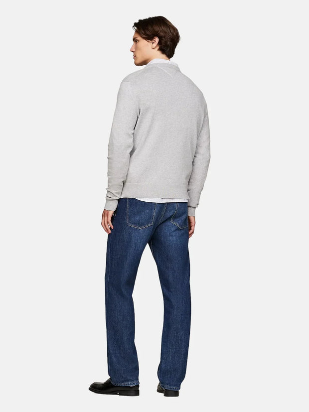 Pull col V Tommy Hilfiger gris en cachemire