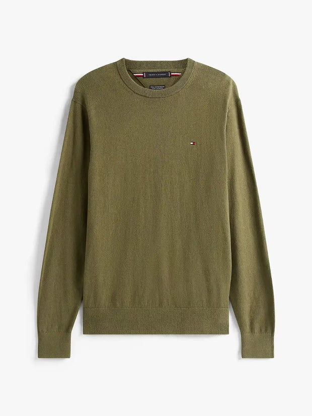 Pull Tommy Hilfiger kaki en cachemire