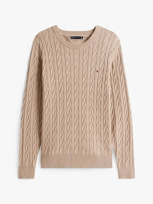 Pull torsadé Tommy Hilfiger beige