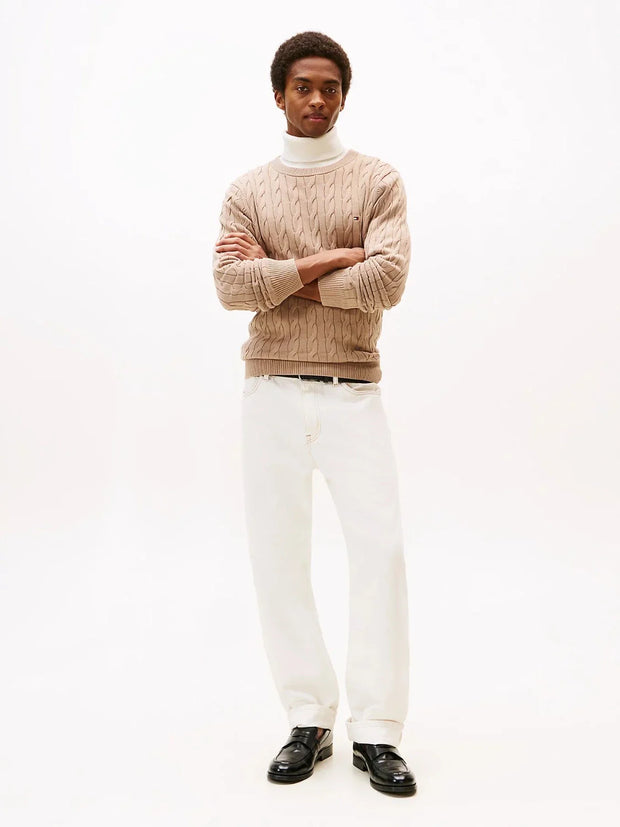 Pull torsadé Tommy Hilfiger beige