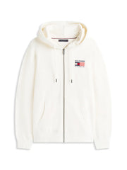 Sweat zippé à capuche Tommy Hilfiger beige