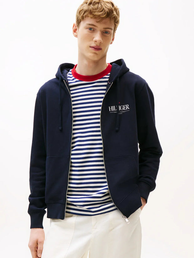 Sweat zippé à capuche Tommy Hilfiger marine