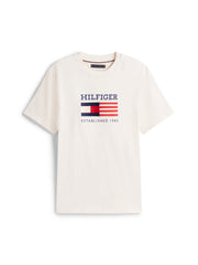 T-Shirt Tommy Hilfiger beige en coton
