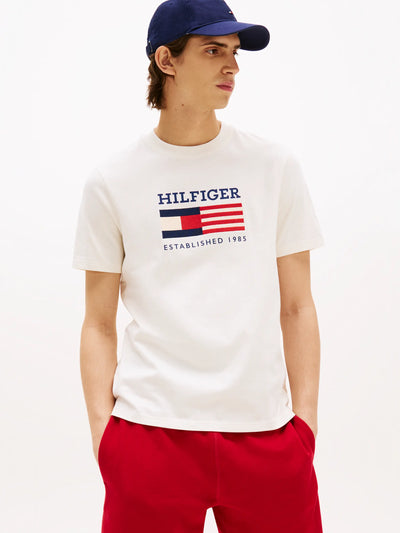 T-Shirt Tommy Hilfiger beige en coton
